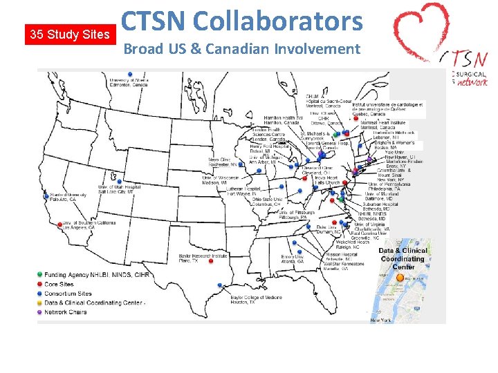 35 Study Sites CTSN Collaborators Broad US & Canadian Involvement 