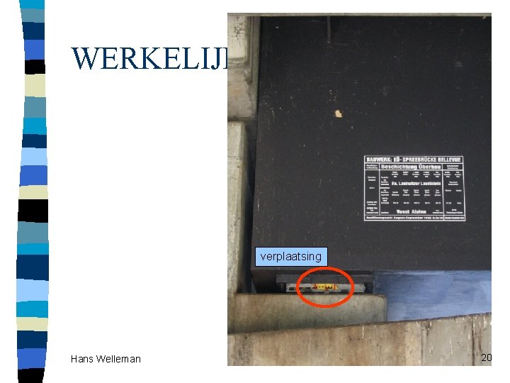 WERKELIJKHEID verplaatsing Hans Welleman 20 WERKELIJKHEID verplaatsing Hans Welleman 20