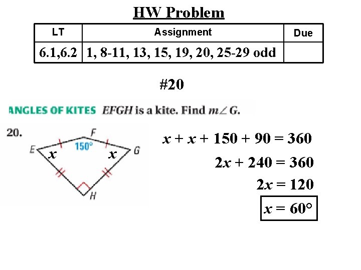 HW Problem LT Assignment Due 6. 1, 6. 2 1, 8 -11, 13, 15,