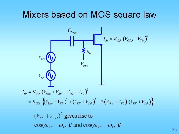 Mixers based on MOS square law 35 