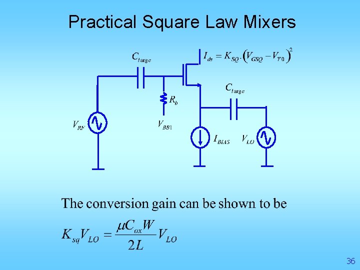 Practical Square Law Mixers 36 