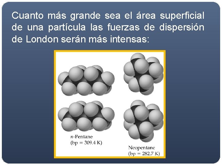 Cuanto más grande sea el área superficial de una partícula las fuerzas de dispersión Cuanto más grande sea el área superficial de una partícula las fuerzas de dispersión