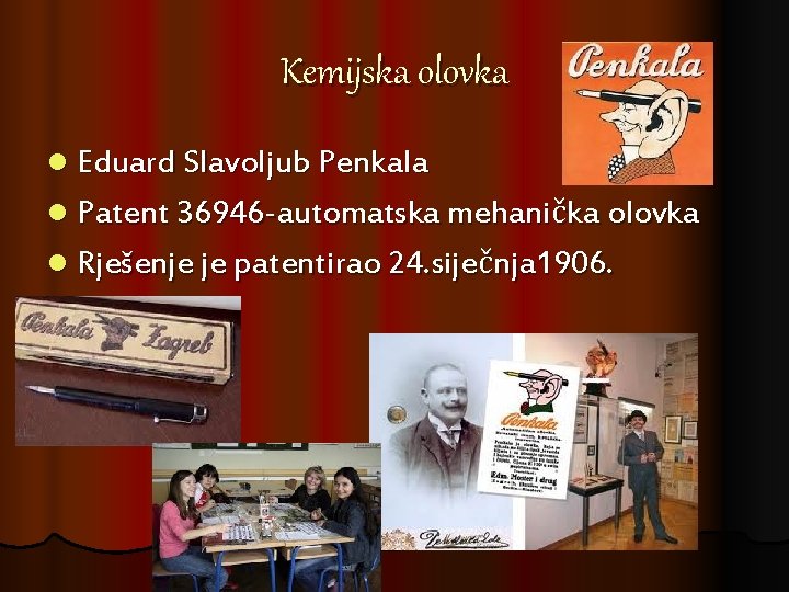 Kemijska olovka l Eduard Slavoljub Penkala l Patent 36946 -automatska mehanička olovka l Rješenje