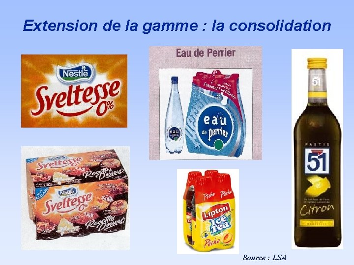 Extension de la gamme : la consolidation Source : LSA 