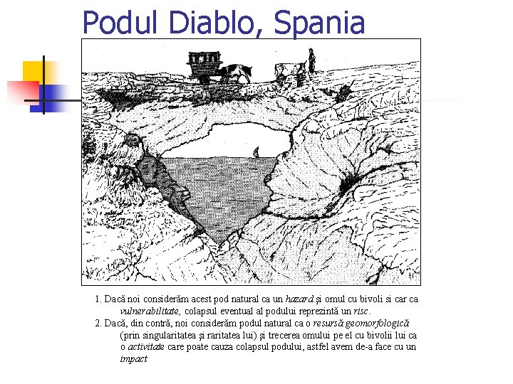 Podul Diablo, Spania 1. Dacă noi considerăm acest pod natural ca un hazard şi