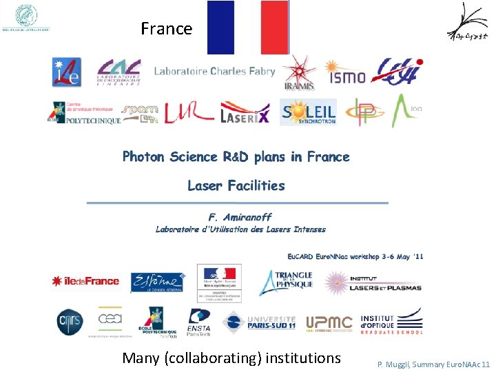 France Many (collaborating) institutions P. Muggli, Summary Euro. NAAc 11 