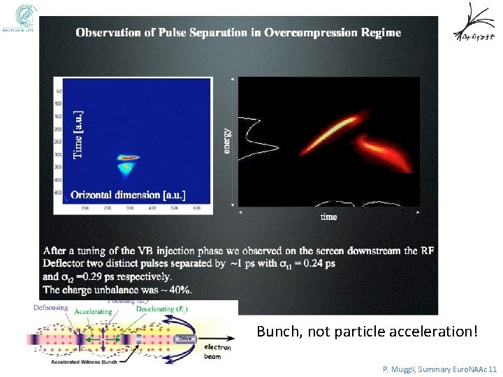 Bunch, not particle acceleration! P. Muggli, Summary Euro. NAAc 11 