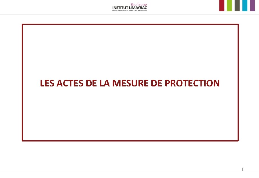 LES ACTES DE LA MESURE DE PROTECTION 1 