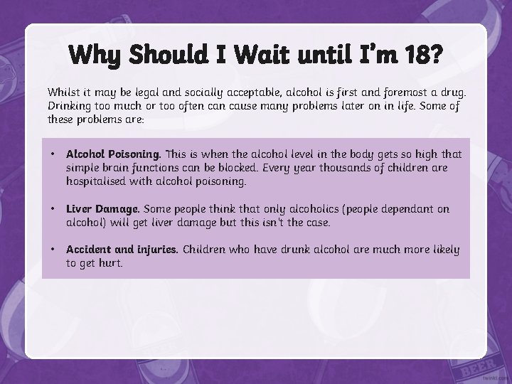 Why Should I Wait until I’m 18? Whilst it may be legal and socially