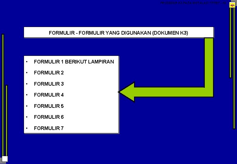 PROSEDUR K 3 PADA INSTALASI TT/TET - 16 FORMULIR - FORMULIR YANG DIGUNAKAN (DOKUMEN