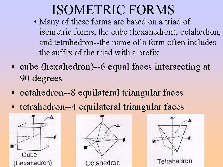 ISOMETRIC FORMS • Many of these forms are based on a triad of isometric