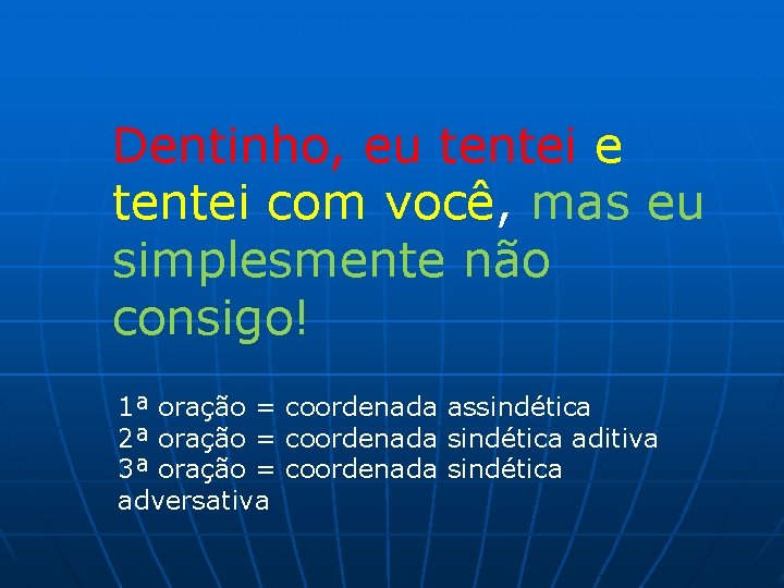 Dentinho, eu tentei e tentei com você, mas eu simplesmente não consigo! 1ª oração Dentinho, eu tentei e tentei com você, mas eu simplesmente não consigo! 1ª oração