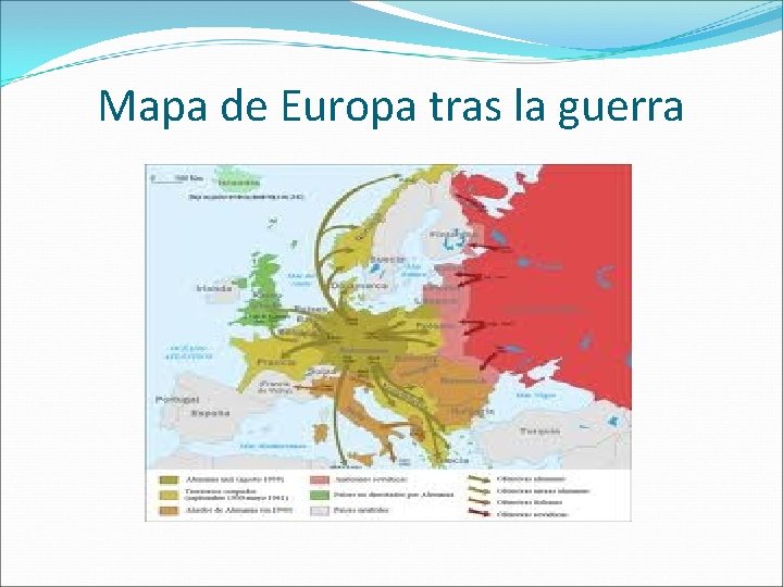 Mapa de Europa tras la guerra 