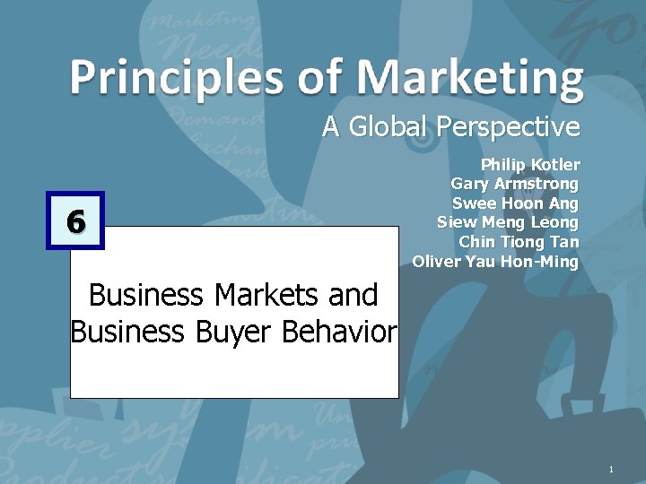 A Global Perspective 6 Philip Kotler Gary Armstrong Swee Hoon Ang Siew Meng Leong