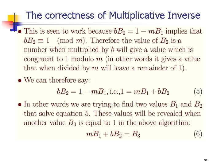 The correctness of Multiplicative Inverse 51 