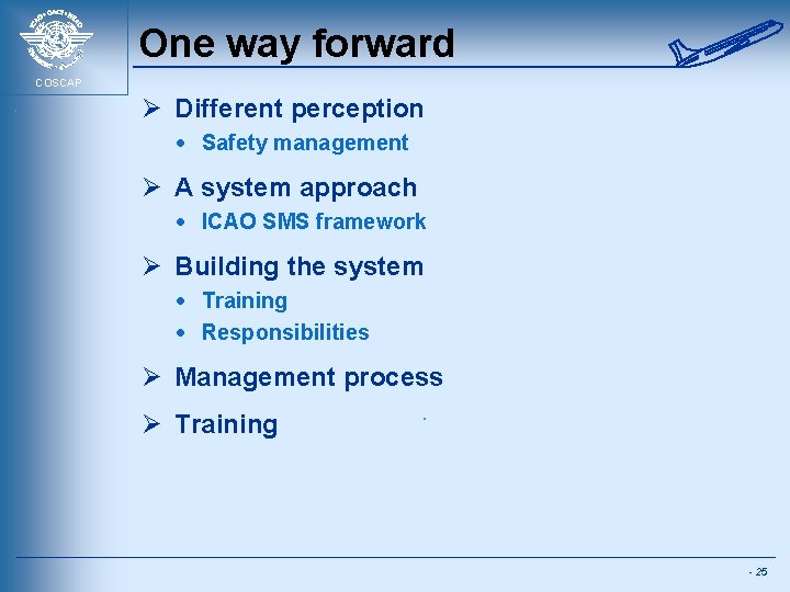 International Civil Aviation Organization SAFETY MANAGEMENT An introduction