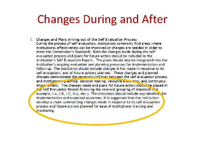 Changes During and After 