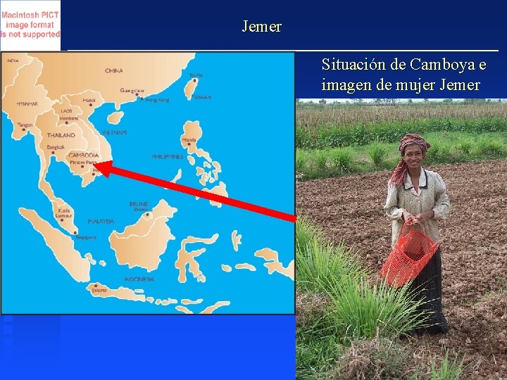 Jemer Situación de Camboya e imagen de mujer Jemer 