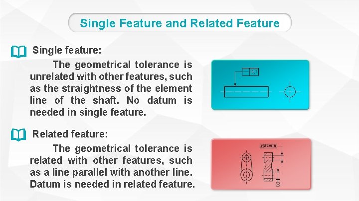 Single Feature and Related Feature Single feature: The geometrical tolerance is unrelated with other