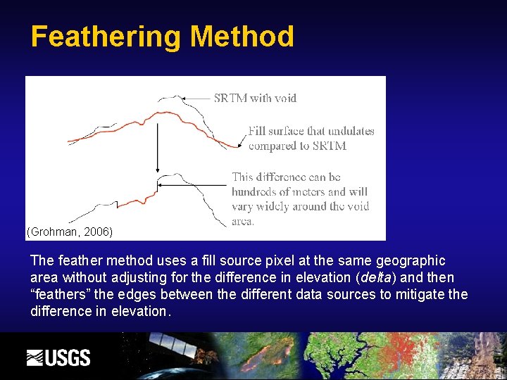 Feathering Method (Grohman, 2006) The feather method uses a fill source pixel at the