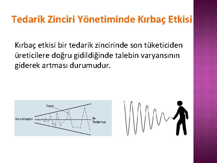 Tedarik Zinciri Yönetiminde Kırbaç Etkisi Kırbaç etkisi bir tedarik zincirinde son tüketiciden üreticilere doğru