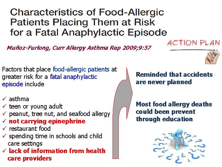 Muñoz-Furlong, Curr Allergy Asthma Rep 2009; 9: 57 Factors that place food-allergic patients at Muñoz-Furlong, Curr Allergy Asthma Rep 2009; 9: 57 Factors that place food-allergic patients at