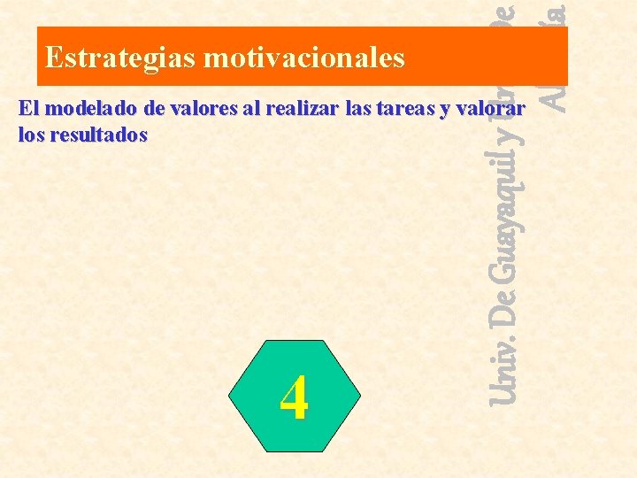 Univ. De Guayaquil y Univ. De Almería Estrategias motivacionales El modelado de valores al