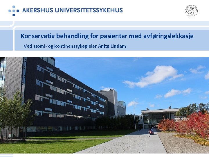 Konservativ behandling for pasienter med avføringslekkasje Ved stomi‐ og kontinenssykepleier Anita Lindam 