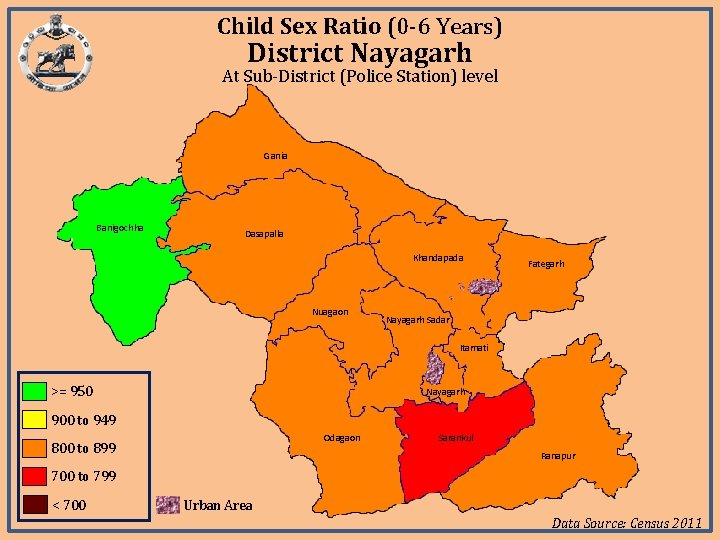 Child Sex Ratio (0 -6 Years) District Nayagarh At Sub-District (Police Station) level Gania