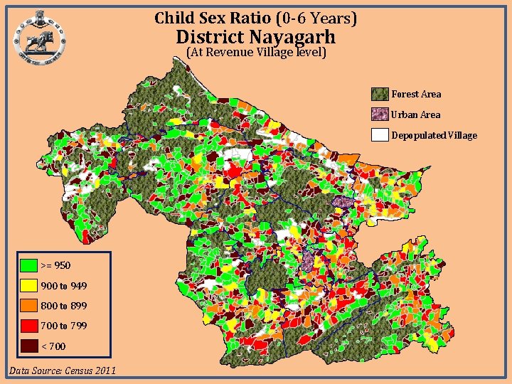 Child Sex Ratio (0 -6 Years) District Nayagarh (At Revenue Village level) Forest Area