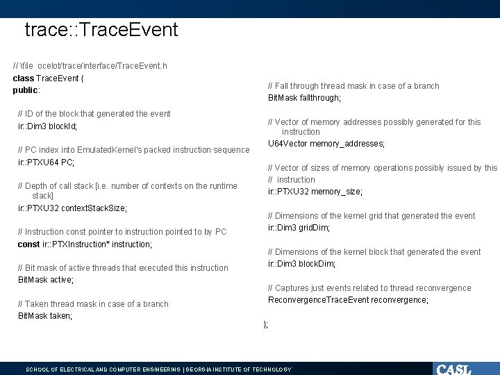 trace: : Trace. Event // file ocelot/trace/interface/Trace. Event. h class Trace. Event { public: