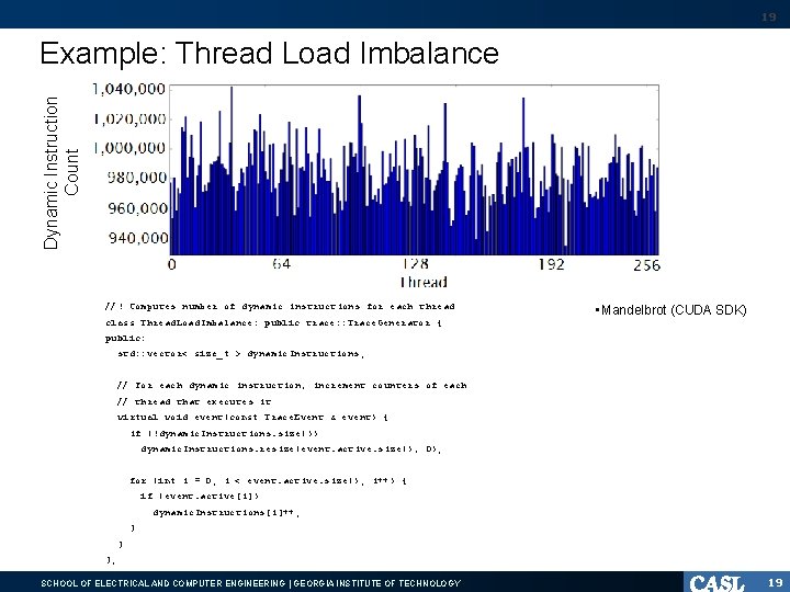 19 Dynamic Instruction Count Example: Thread Load Imbalance //! Computes number of dynamic instructions