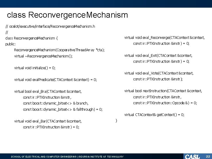 class Reconvergence. Mechanism // ocelot/executive/interface/Reconvergence. Mechanism. h // virtual void eval_Reconverge(CTAContext &context, class Reconvergence.