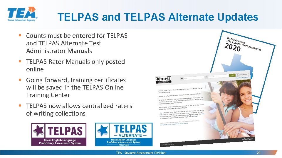 TELPAS and TELPAS Alternate Updates § Counts must be entered for TELPAS and TELPAS