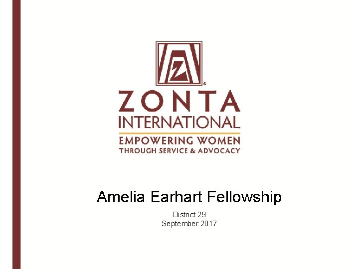 Amelia Earhart Fellowship District 29 September 2017 