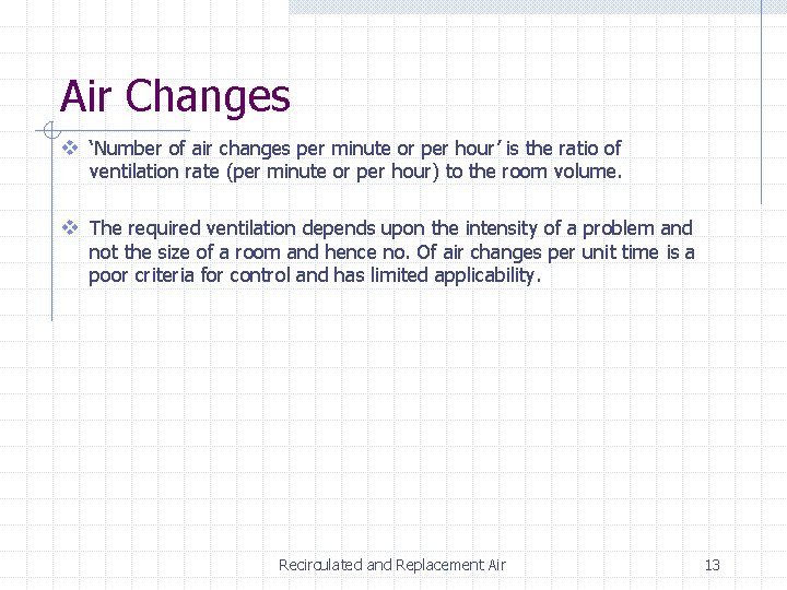 Air Changes v ‘Number of air changes per minute or per hour’ is the Air Changes v ‘Number of air changes per minute or per hour’ is the