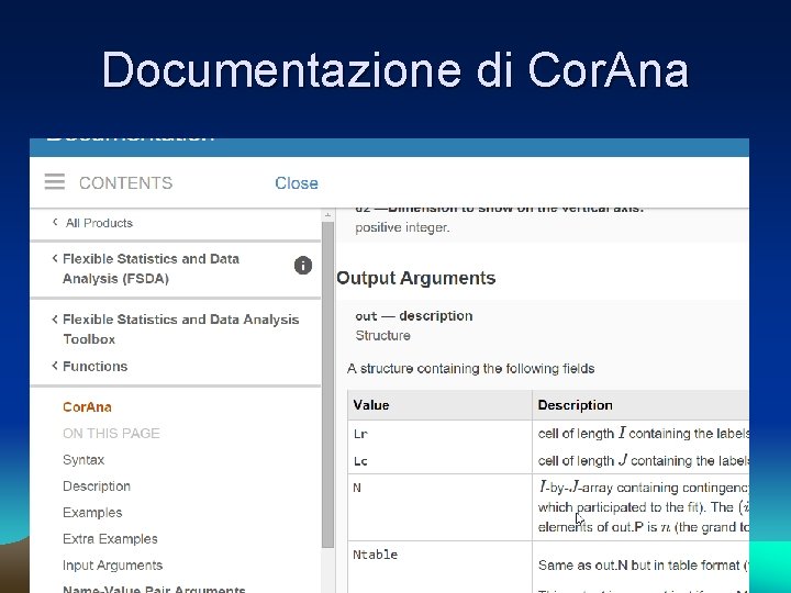 Documentazione di Cor. Ana 