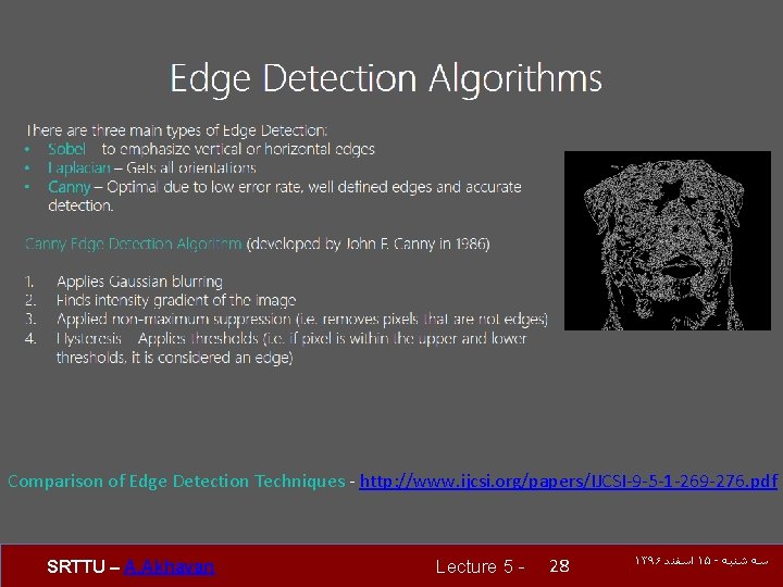 Comparison of Edge Detection Techniques - http: //www. ijcsi. org/papers/IJCSI-9 -5 -1 -269 -276.