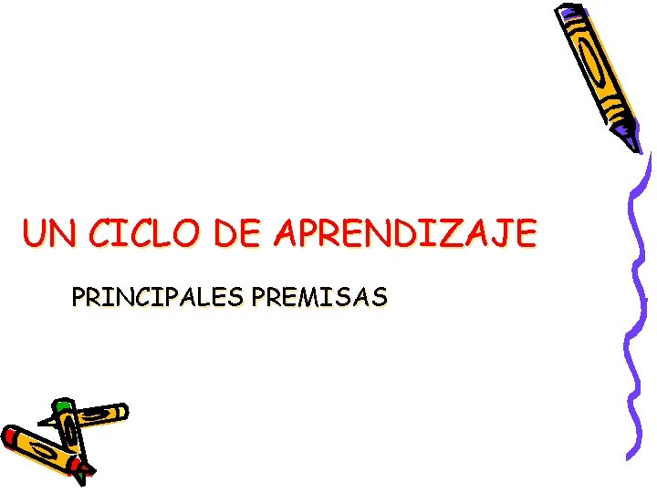 UN CICLO DE APRENDIZAJE PRINCIPALES PREMISAS 