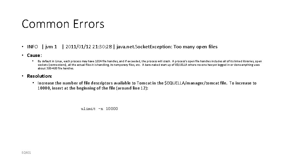 Common Errors • INFO | jvm 1 | 2011/01/12 21: 30: 28 | java.