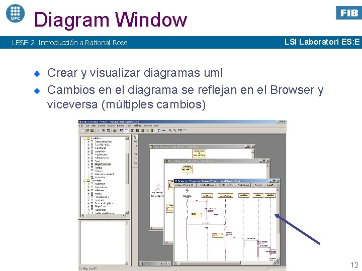 Diagram Window LESE-2 Introducción a Rational Rose LSI Laboratori ES: E Crear y visualizar