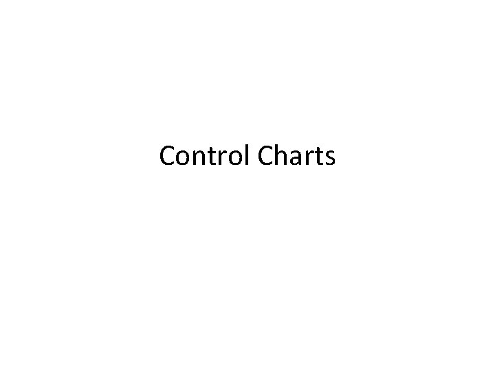 Control Charts 