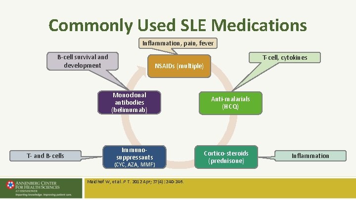 Commonly Used SLE Medications Inflammation, pain, fever B-cell survival and development NSAIDs (multiple) Monoclonal Commonly Used SLE Medications Inflammation, pain, fever B-cell survival and development NSAIDs (multiple) Monoclonal