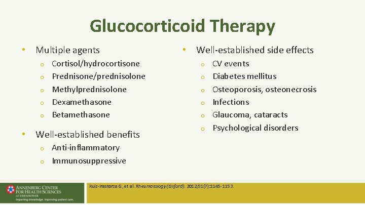Glucocorticoid Therapy • Multiple agents o o o Cortisol/hydrocortisone Prednisone/prednisolone Methylprednisolone Dexamethasone Betamethasone • Glucocorticoid Therapy • Multiple agents o o o Cortisol/hydrocortisone Prednisone/prednisolone Methylprednisolone Dexamethasone Betamethasone •