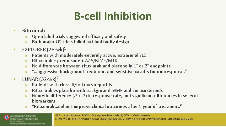B-cell Inhibition • Rituximab o o • EXPLORER (78 -wk)1 o o • Open B-cell Inhibition • Rituximab o o • EXPLORER (78 -wk)1 o o • Open