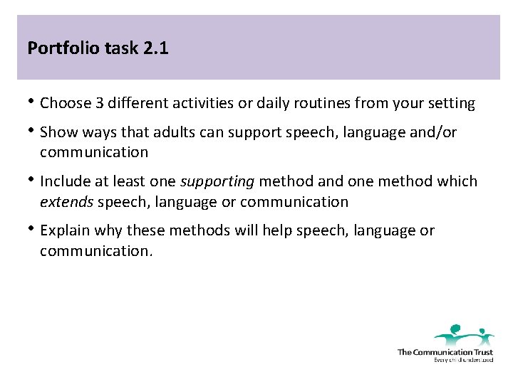 Portfolio task 2. 1 • Choose 3 different activities or daily routines from your