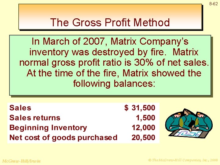 8 -62 The Gross Profit Method In March of 2007, Matrix Company’s inventory was