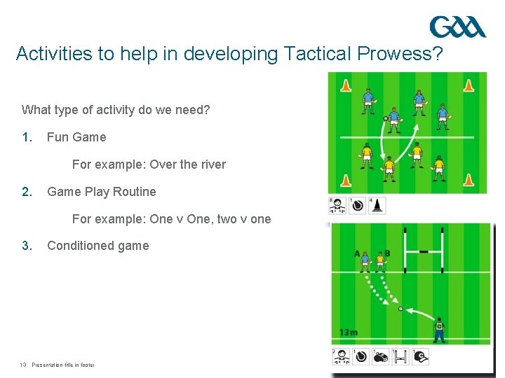 Activities to help in developing Tactical Prowess? What type of activity do we need?