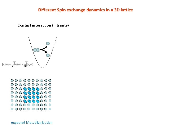 Different Spin exchange dynamics in a 3 D lattice Contact interaction (intrasite) expected Mott