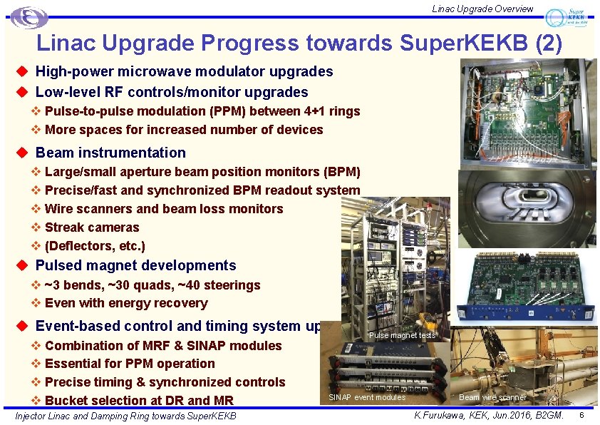 Linac Upgrade Overview Linac Upgrade Progress towards Super. KEKB (2) u High-power microwave modulator